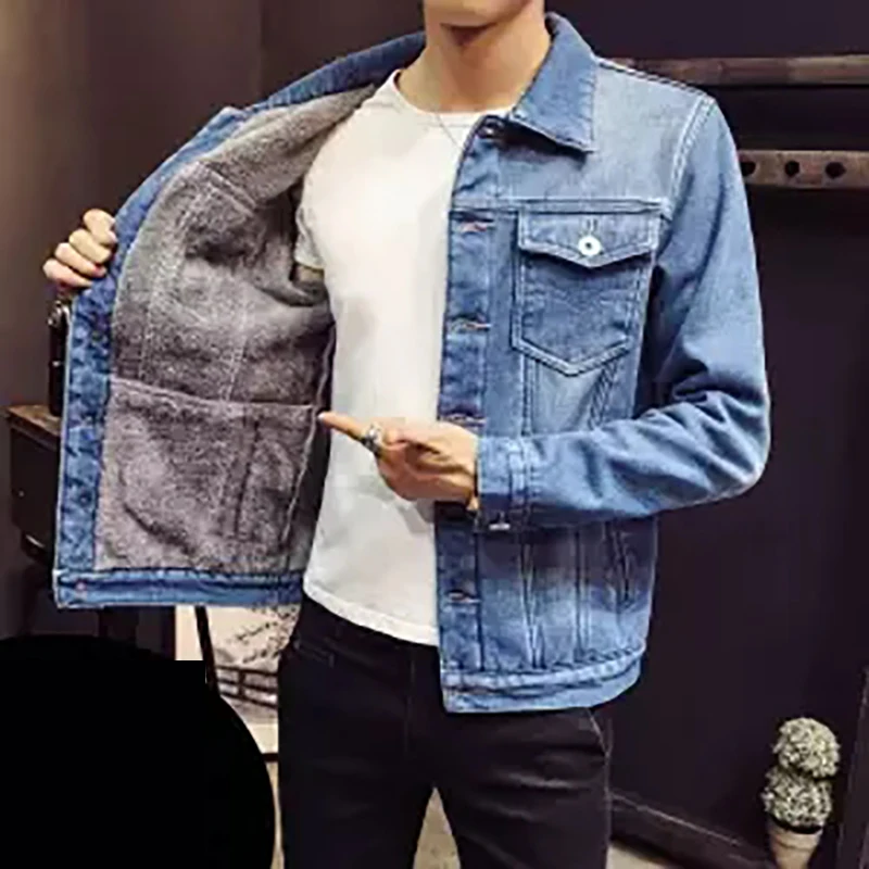 

Mens Jackets Autumn Winter Warm Demin Jacket Thicken Vintage Jeans Coat for Men Outwear Clothing Plus Size