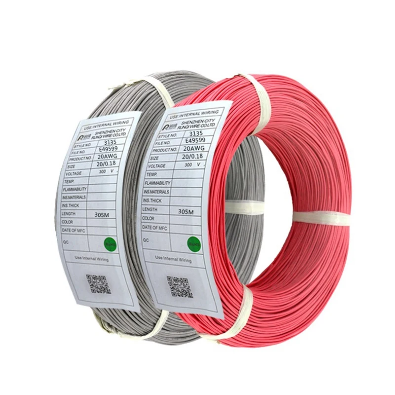 고온 실리콘 고무 솔리드 전자 와이어 주석 도금 구리 라인, 전자 장비 조명용, UL3135 Awg20, 20 AWG|와이어 및 ...