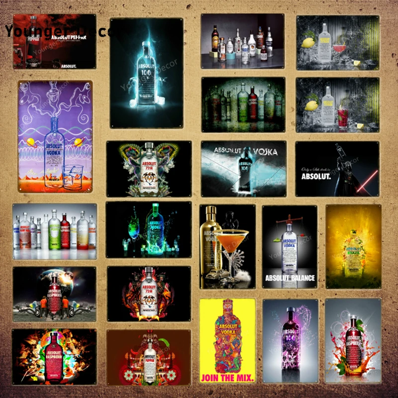 Absolut Peppar плакат водка металлическая жестяная вывеска Швеция пивное вино настенная печать винтажный Бар Паб домашний декор напитки доска YI-175