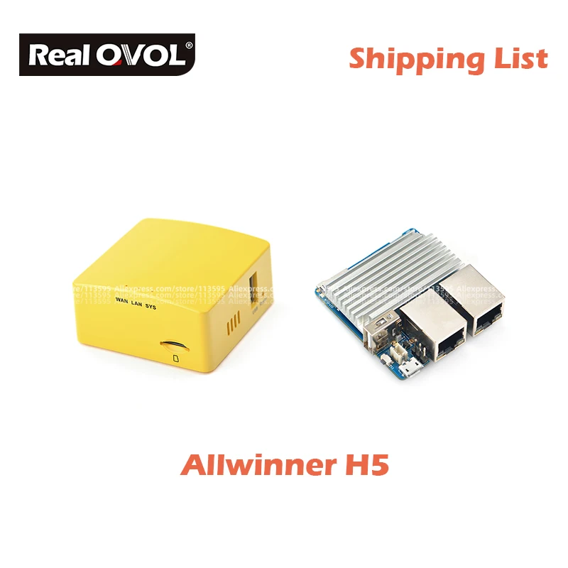 RealQvol FriendlyARM NanoPi R1S портативный маленький путь все Чи H3/H5 двойной гигабитный Ethernet порт 512 М памяти OpenWRT linux pi mini - Комплект: Комплект 2