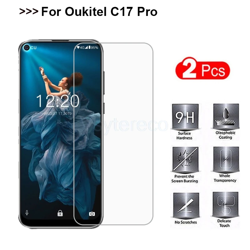 

2PCS For Oukitel C17 Pro OukitelC17 Pro Protective Cover Protection Guard Film For Oukitel C17 Pro Phone Case Glass Protector