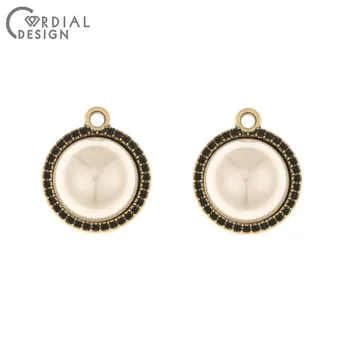 

Cordial Design 50Pcs 17*19MM Jewelry Accessories/Hand Made/Earring Findings/Imitation Pearl/DIY Making/Rhinestone Charms/Pendant