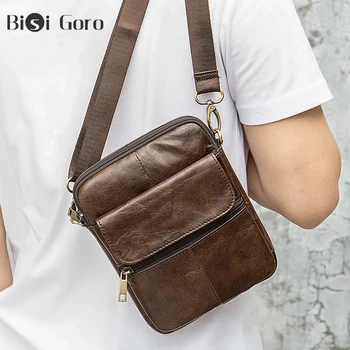 

BISI GOROMan Shoulder Bag Crossbody Bags Anti Theft Chest soft Small Business Leather Vertical Trip 20 New Phone Messengers Bag