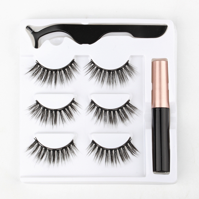 Eyelashes 3D Mink Eyelashes Magnetic Eyeliner Magnetic 3D Lash Short False Lashes Lasting Handmade Eyelash Makeup Tools