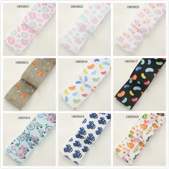 

New Arrival 25mm/38mm/50mm/75mm Beautiful Grosgrain/Satin Ribbon 5 Yards Heat Transfer Printed for DIY Hair Bow