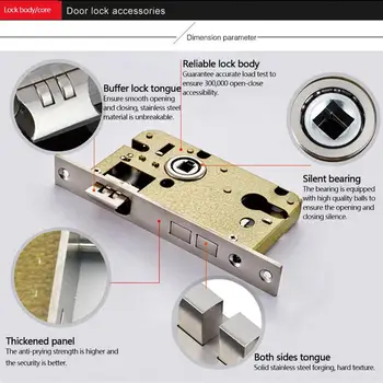 

Zinc Alloy Door Lock European Style Retro Bedroom Door Handle Lock Interior Anti-theft Alloy Room Safety Door Lock