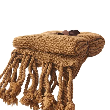 

Air Conditioning Blanket Knitted Tassel Blanket for Bed Cover Home Textile Anti-Pilling Throw Blanket