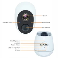 Zewnętrzne Wifi kamera telewizji przemysłowej 1080P niska moc akumulator kamera PIR wykrywanie ruchu bezprzewodowa kamera bezpieczeństwa IP Survilliance 6