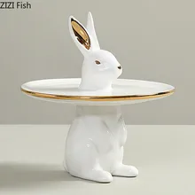 Форма кролика керамика фруктовый поднос в скандинавском стиле бытовой торт-закуска десертная тарелка Настольный лоток для хранения принадлежности для кухонного бара