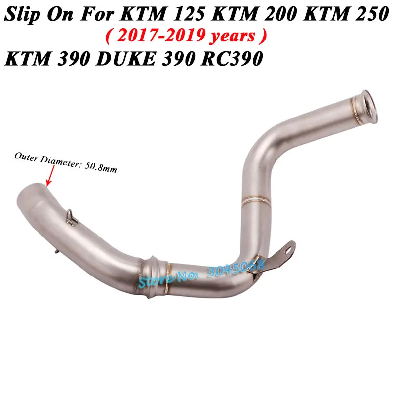 Белый Слипоны для DUKE 390 KTM 390 250 200 125 RC390 мотоцикл выхлопной выход Модифицированная средняя Соединительная труба 51 мм - Цвет: Белый