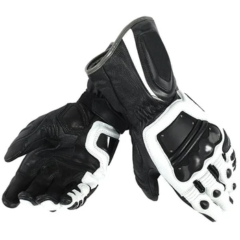 

New 4 Stroke SCP Gloves Motorcycle Motocross Men's Racing Dain Leather Gloves Black/White
