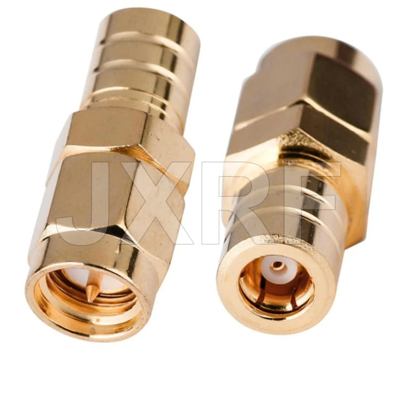 JXRF macho para conector SMA, SMB, MCX, MMCX, CRC9, TS9, adaptador RF, 2pcs