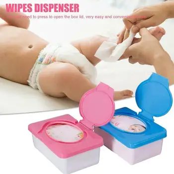 

Pink/Blue Wet Tissue PaperContainer Baby Wipes Napkin Organizer Boxes Container Storage Saver Vacuum Space Holder D8R3