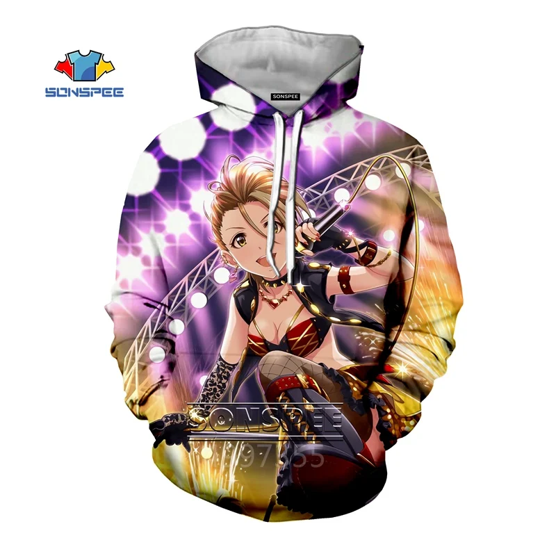 SONSPEE Boys girls teens 3D Printed hoodie cosplay Sweatshirt Long sleeve Idol Master Cinderella Girl Harajuku kids clothes C203