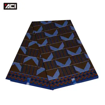 

ACI African Wax Fabric Ghana Kente Cloth 6 Yards Tissu Wax African Ankara Fabric African Real Wax Prints Kente Fabric For Dress