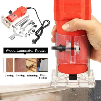 

Wood Electric Hand Trimmer 220V 450W 30000r/min 50HZ Collet US Plug Corded Wood Laminator Router Joiners Aluminum Power Tools