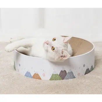 

DishyKooker Cat Nail Grinder Bowl Shape Nest Pet Scratch Corrugated Paper Plate Dog Grab Basin Cat Claw Scratcher Board
