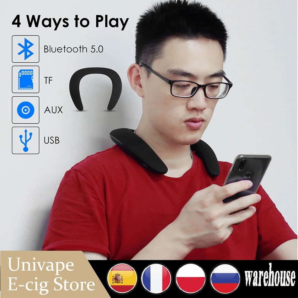 Переносной шейный динамик BBGear с поддержкой Bluetooth USB флеш-памяти TF-карты домашние