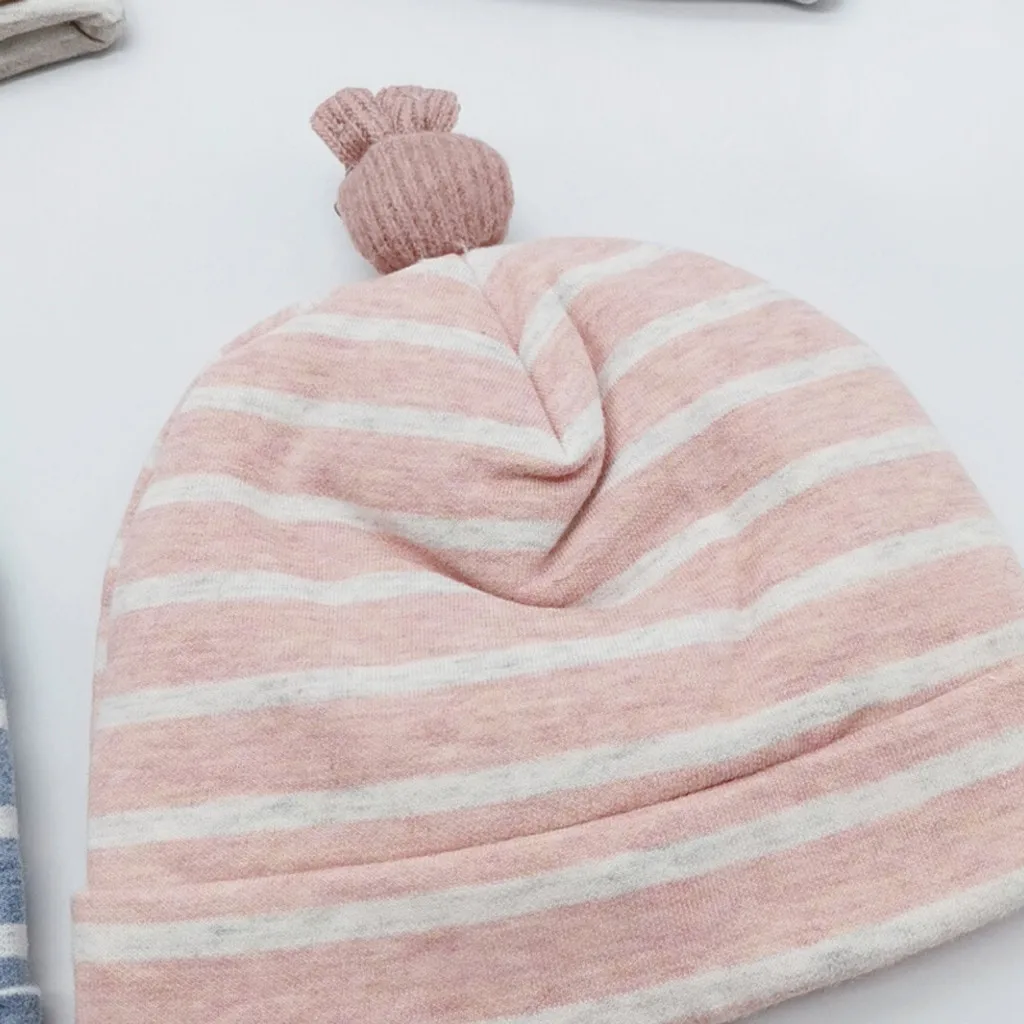 Baby hat autumn and winter thick warm striped cartoon bunny hat Thicker Warm Childs Kids Soft Newborn baby Boys Girls Toddler