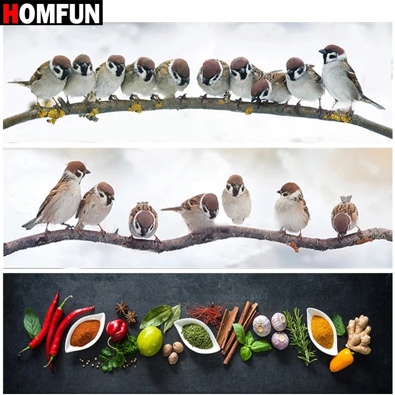 Diamond Painting Full Square/Round Drill 5D DIY "Sparrow bird seasoning" Embroidery Rhinestone Cross Stitch Decor Gift