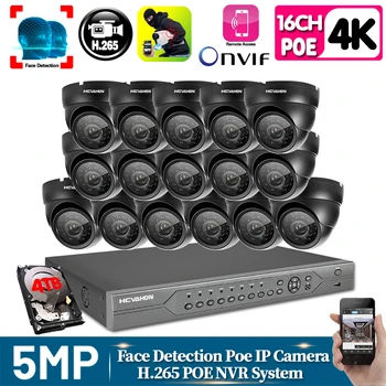 

AHCVBIVN H.265+16CH 4K 5MP POE NVR CCTV Camera System AI Ultra HD Outdoor Waterproof Security IP Camera Video Surveillance Set