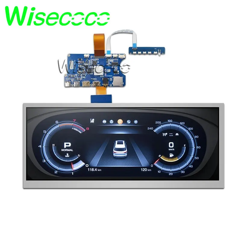 Wisecoco 12,3 дюймов растягивающаяся панель lcd HSD123KPW1-A30 1920*720 высокая яркость 1000 нит hdmi Плата водителя для автомобиля