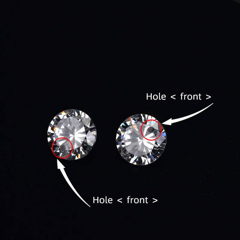 Bagues Avec Pierre Or Diamant Synthétique Ronde Griffes Blanc 750/1000 - 11620077979R41