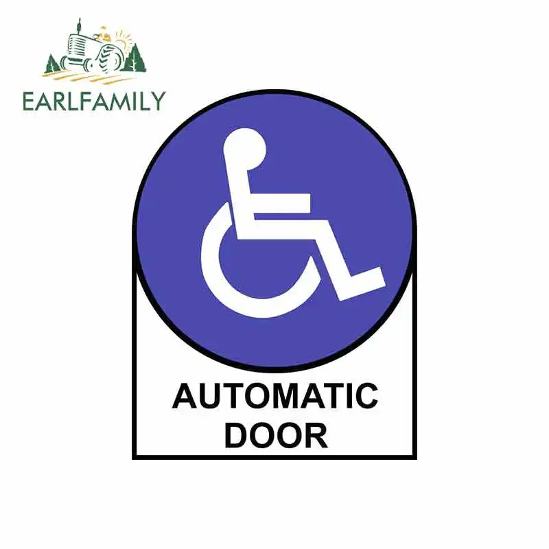 

EARLFAMILY 13cm x 10cm for Handicap Automatic Door Oem Logo Car Stickers Vinyl Graphics RV VAN Car JDM Accessories Waterproof