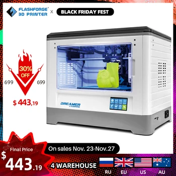 

Flashforge 3D Printer 2020 FDM Dreamer Dual color print WIFI and touchscreen W/2 Spool Fully Assembled 3D Drucker