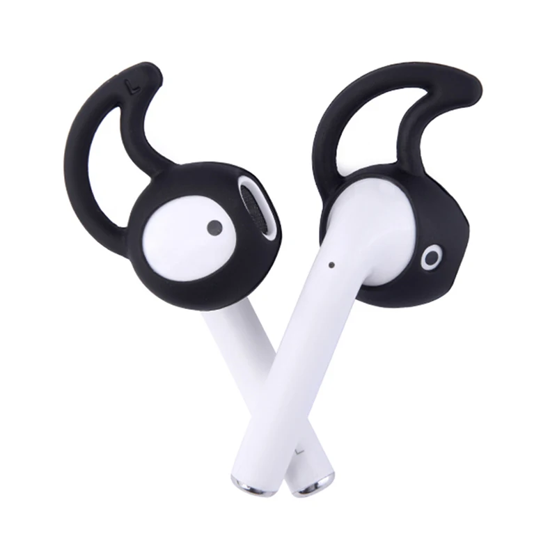 Чехол для Apple Airpods, Мягкий Силиконовый противоударный чехол для AirPods, уплотненные наушники, защитная пленка, чехол - Цвет: Ear cap(Black)
