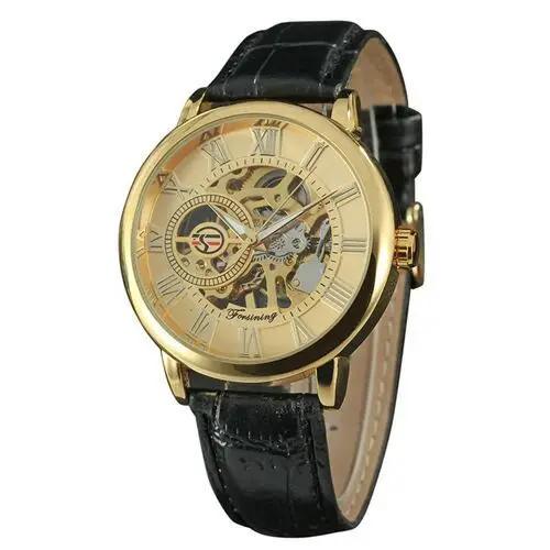 

New Style forsining Rich Sydney Hot Selling Manual Hollow out Analog Watch Men Leather