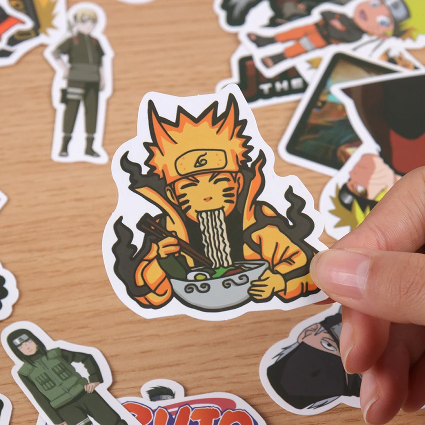 Pegatinas de Anime Ninja para ordenador portátil, 50 Uds., pegatina para patineta, Grafiti de manualidades para niños, Stikers impermeables