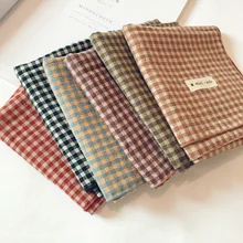 Корейский Клетчатый, хлопчатобумажный зимний шарф, детская модная теплая снуд для девочек или мальчиков шейный платок милые винтажные шали и палантины шарфы