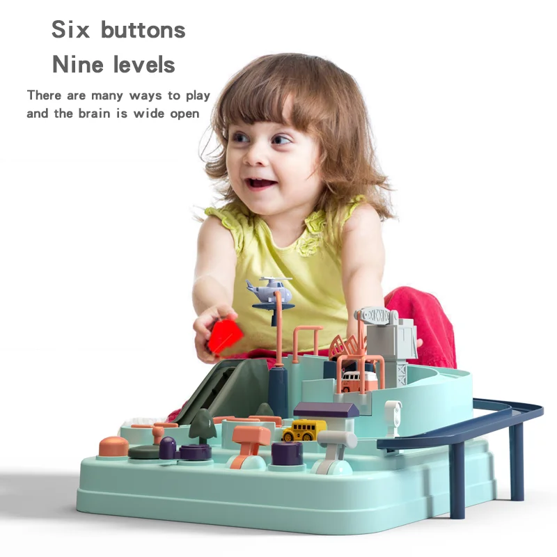  More Cheng Small Train CHILDREN'S Car Checkpoints Adventure Manual Inertia Camera Track Educational