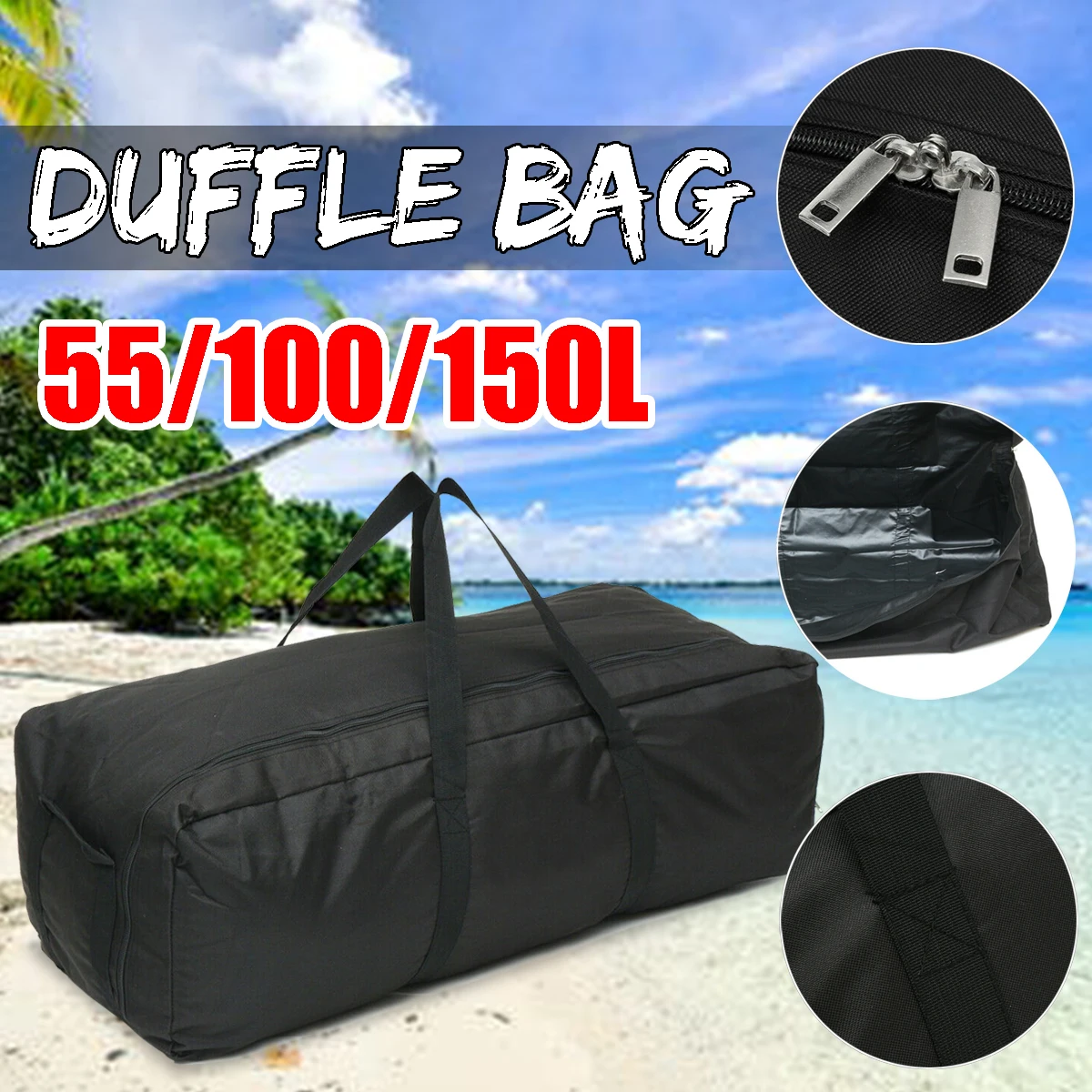 Gym-Bag Duffle 100L Travel Waterproof Weekend Large-Capacity Black Mens Outdoor 150L