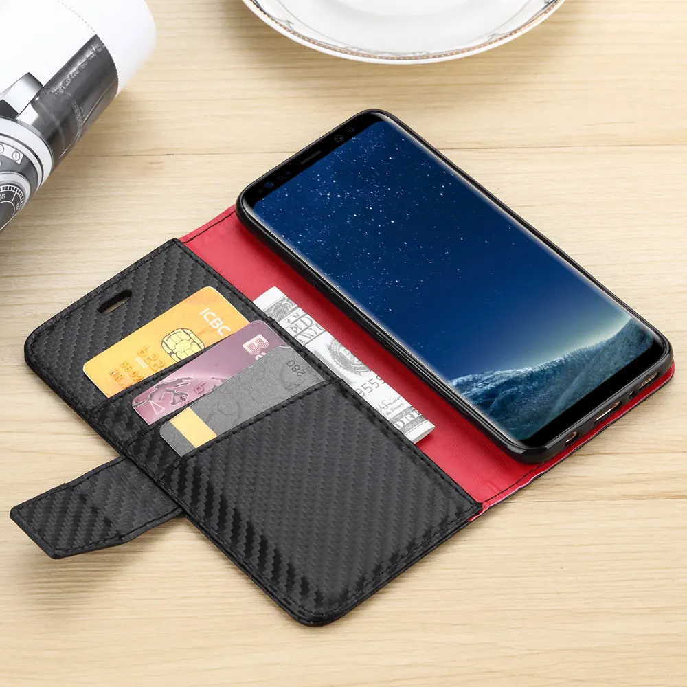 LAPOPNUT чехол из волоконного волокна для samsung Galaxy S10 Plus S9 S8 Note 9 10 S10e S7 Edge с пряжкой и откидной крышкой, кожаный чехол-портмоне в деловом стиле