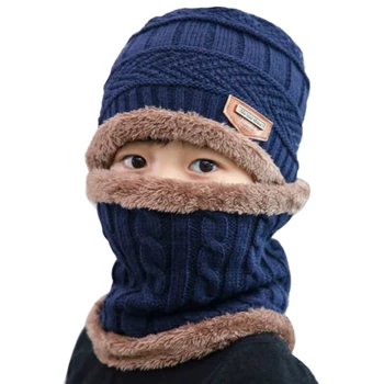 Boys Knitted Hat with Scarf 1
