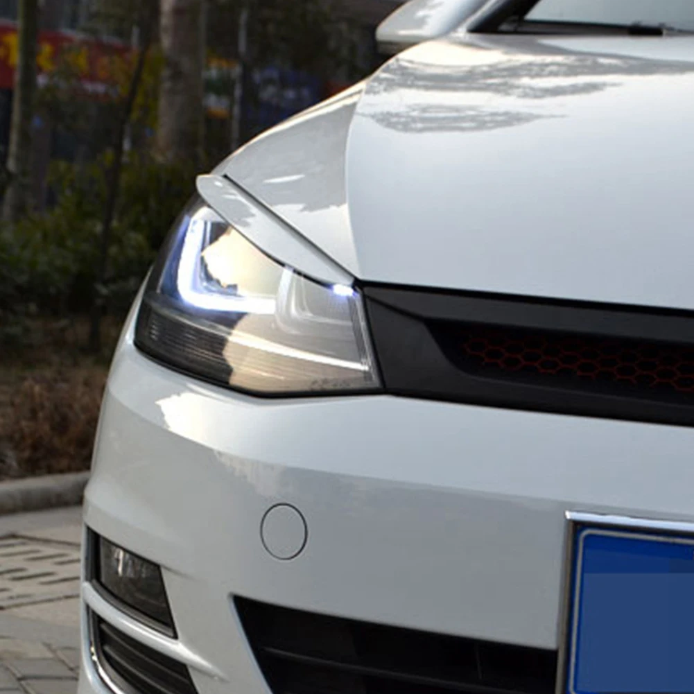 2X белая фара веки брови крышка отделка декор для VW Golf 7 VII GTI R MK7 уход за автомобилем магазин