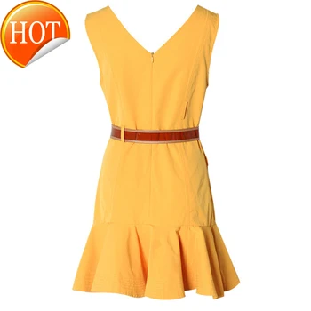 

Sleeveless Summer Dress Ruffles Women Mermaid Casual Mini Flounce Trumpet Dress