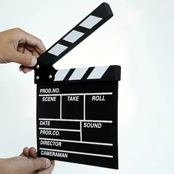 

Wood Director Video Scene Clapperboard TV Movie Clapper Board 20x20x1.5cm Film Slate Cut Prop high performance