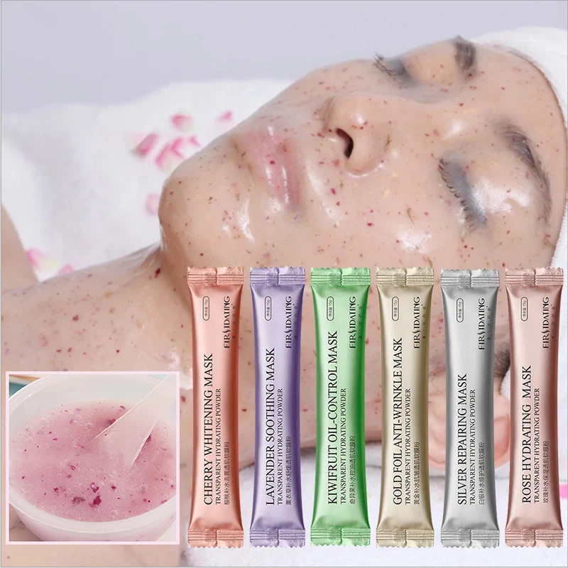 

DIY SPA Mask Rose & Hyaluronic Acid & Kiwifruit & Cherry Soft Mask Powder Face Mask Anti Aging Anti Wrinkle Peel Off Facial Mask