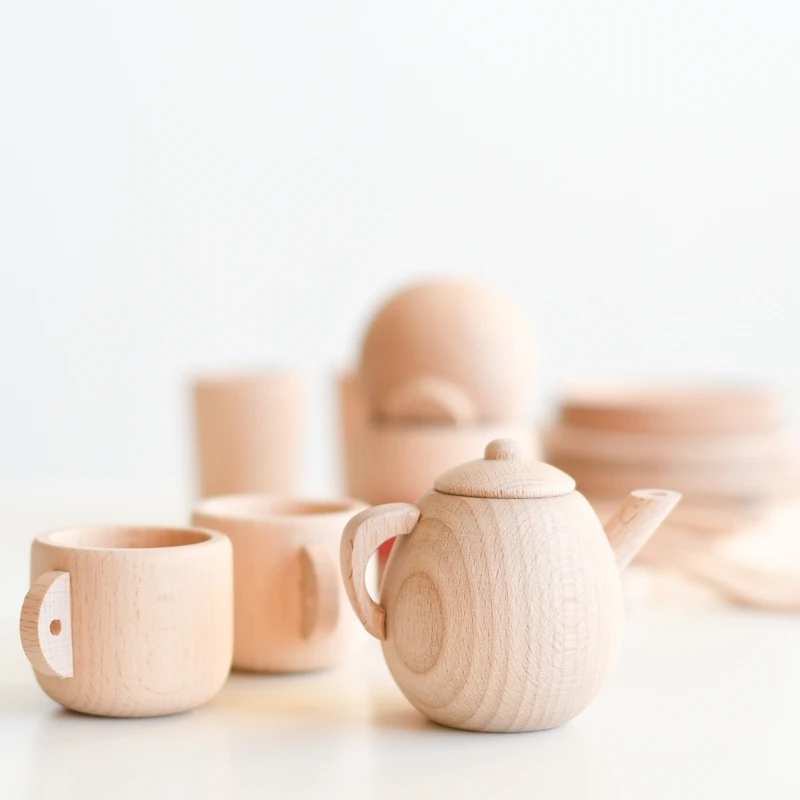 Juguete para jugar a las casitas, juego para padres, taza de café, Juguetes educativos de Aprendizaje Temprano de madera para bebé, 1 ud.