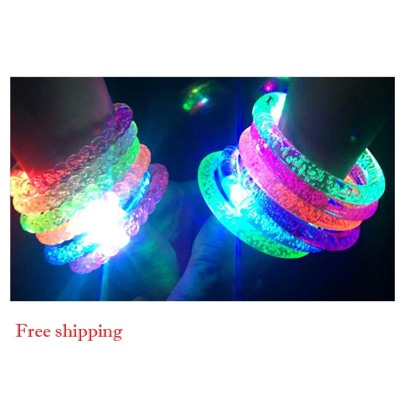 

3Pcs Glowing Bracelets Sport LED Wristbands Adjustable Running Light for Runners Joggers Cyclists Bike Warnning Light Battery