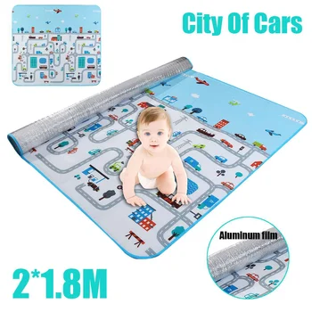 

200*180cm Non-slip Baby Carpet Game Mat Large Baby Crawling Mat Aluminum film waterproof mat