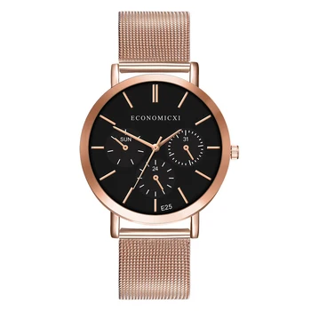 

Fashion Women Watch Rose Slim Mesh Strap Minimalist Wristwatch For Women Quartz Watch New Brand Casual Clock Relojes Para Hombre