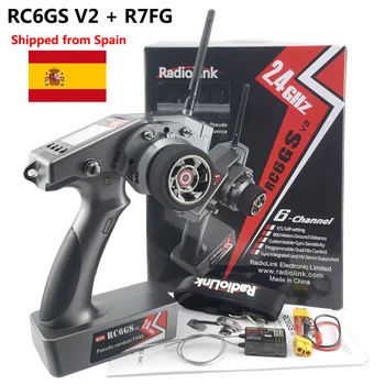 

RadioLink RC6GS V2 2.4G 6CH V2Version Rc Car Controller Transmitter w/ R7FG Gyro Inside Receiver for RC Car Boat (600m Distance)