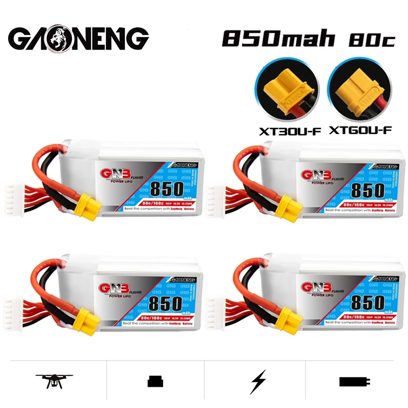 Гоночный Дрон Gaoneng GNB RC FPV 2/4 шт. Радиоуправляемый вертолет с литий-полимерной