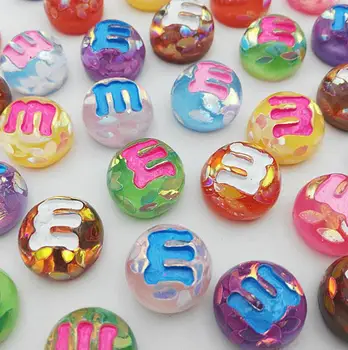 

Kawaii Flat Back glitter Resin M chocolate diy Cabochons Scrapbook Embellishment Phone Craft Decoration Parts wholesale