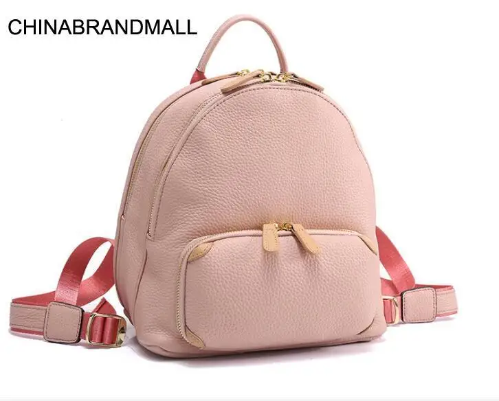 

high quality women small genuine leather cow skin soft backpack school bag for women