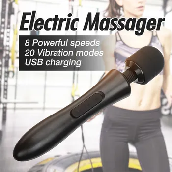 

Electric Percussion Vibration USB Rechargeable Neck Muscle Body Therapy Massager 110-250V 8 Speeds 20 Vibration Modes Relax Tool